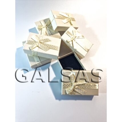 Paper Gift Box with Bow, Ivory, 5 x 8 x 2.2 cm, Pack of 24 2 Paper Gift Box with Bow, Ivory, 5 x 8 x 2.2 cm, Pack of 24 2