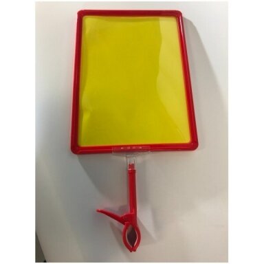 A4 frame with alligator clip holder for advertising, price tags, and additional information. A4 frame with alligator clip holder for advertising, price tags, and additional information.