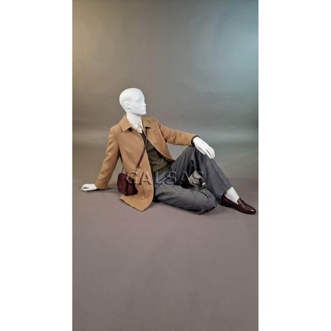 Seated Female Full-Body Mannequin ST84-SED, Matte White, Plastic 1