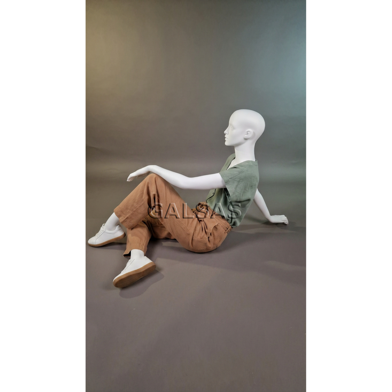 Seated Female Full-Body Mannequin ST84-SED, Matte White, Plastic 19 Seated Female Full-Body Mannequin ST84-SED, Matte White, Plastic 19