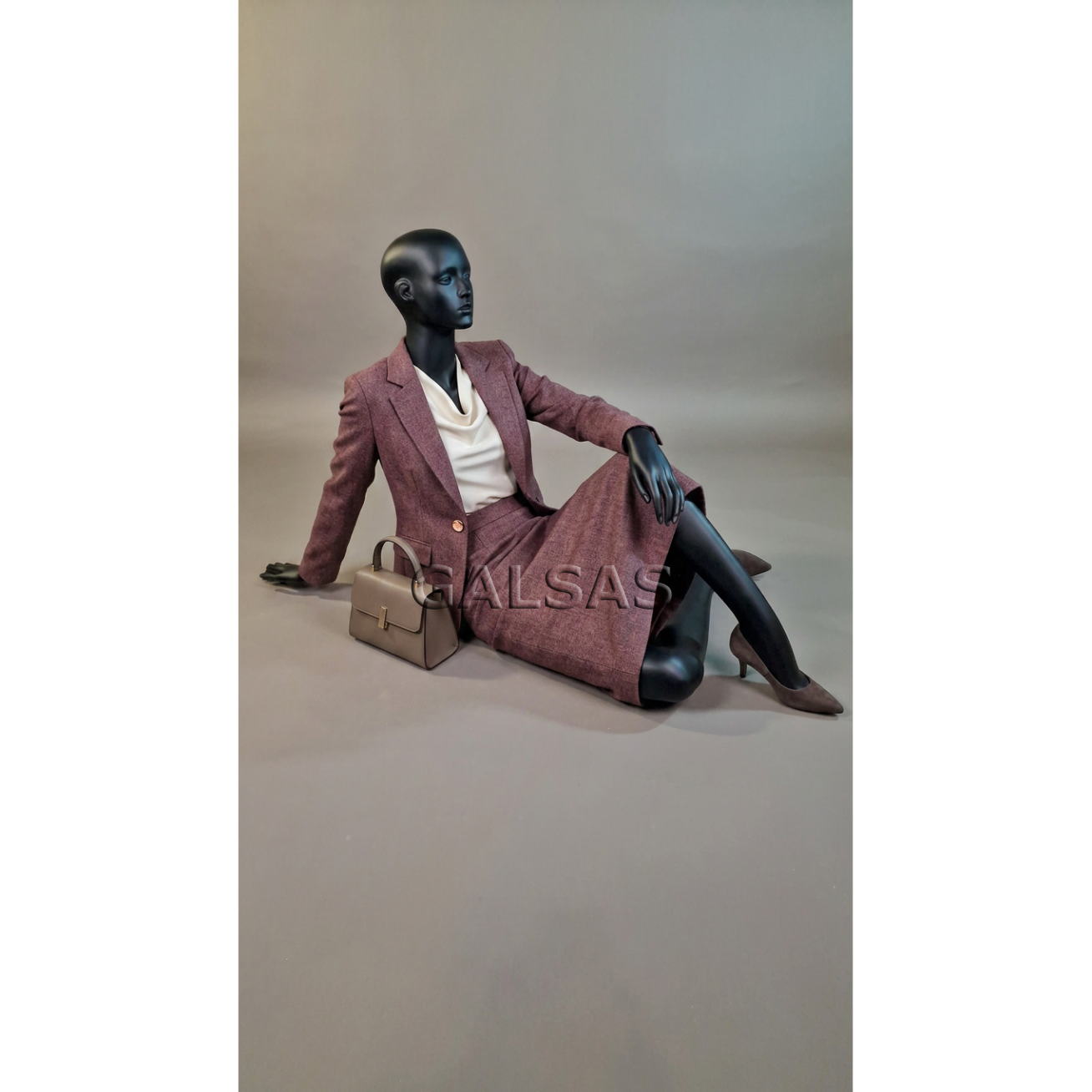 Seated Mannequin ST83-SED - female, full-body, black, matte. Plastic 14 Seated Mannequin ST83-SED - female, full-body, black, matte. Plastic 14