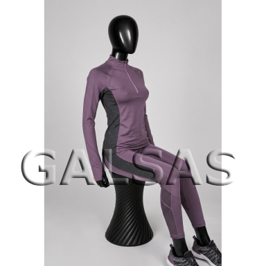 Seated Female Full-Body Mannequin, Model MOT-TF2-J-BLI, Glossy Black. Plastic Seated Female Full-Body Mannequin, Model MOT-TF2-J-BLI, Glossy Black. Plastic