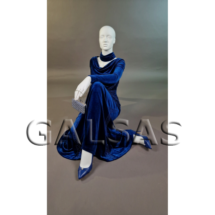 Seated Female Full-Body Mannequin ST84-SED, Matte White, Plastic 15