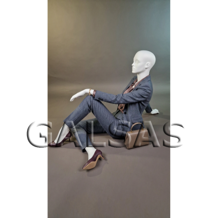 Seated Female Full-Body Mannequin ST84-SED, Matte White, Plastic 6