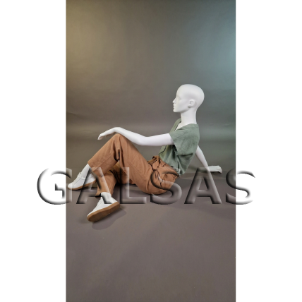 Seated Female Full-Body Mannequin ST84-SED, Matte White, Plastic 19 Seated Female Full-Body Mannequin ST84-SED, Matte White, Plastic 19