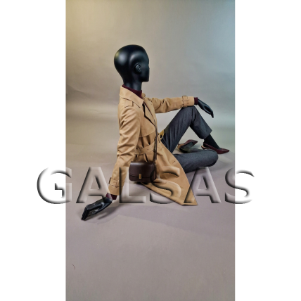 Seated Mannequin ST83-SED - female, full-body, black, matte. Plastic 12 Seated Mannequin ST83-SED - female, full-body, black, matte. Plastic 12