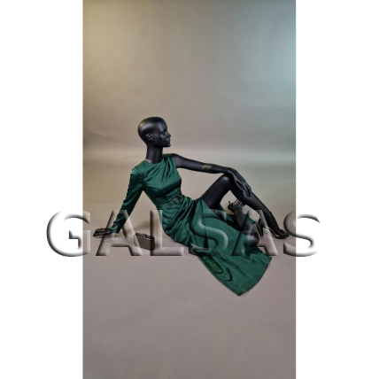 Seated Mannequin ST83-SED - female, full-body, black, matte. Plastic 6 Seated Mannequin ST83-SED - female, full-body, black, matte. Plastic 6