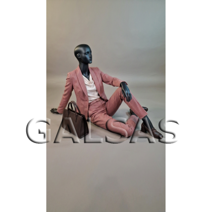 Seated Mannequin ST83-SED - female, full-body, black, matte. Plastic 1 Seated Mannequin ST83-SED - female, full-body, black, matte. Plastic 1