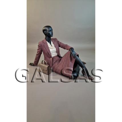 Seated Mannequin ST83-SED - female, full-body, black, matte. Plastic 14 Seated Mannequin ST83-SED - female, full-body, black, matte. Plastic 14