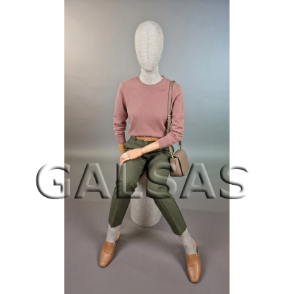 Seated linen female mannequin with wooden arms. For displaying and selling clothing, exhibitions, stores 9 Seated linen female mannequin with wooden arms. For displaying and selling clothing, exhibitions, stores 9