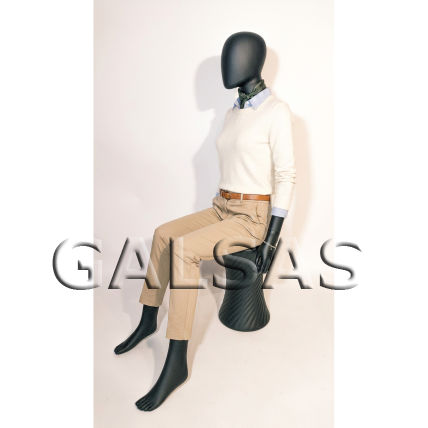Seated Mannequin MOT-TF2-J - female, full-body, matte black. Plastic 3 Seated Mannequin MOT-TF2-J - female, full-body, matte black. Plastic 3