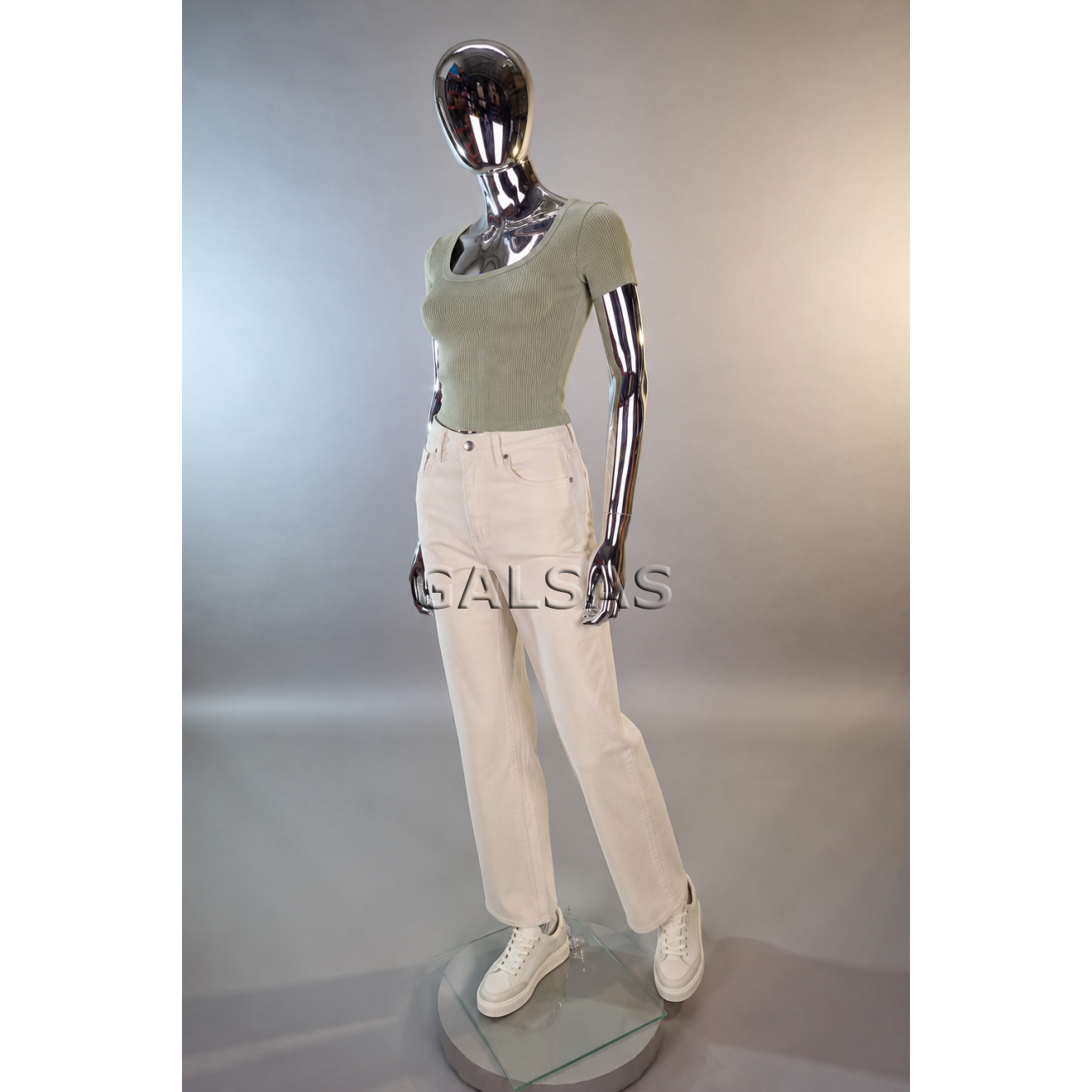 Silver Female Full-Body Mannequin, BF2-SILVER, Featureless 1 Silver Female Full-Body Mannequin, BF2-SILVER, Featureless 1
