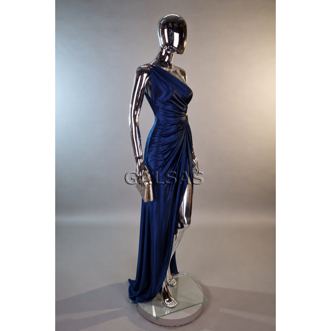 Silver Female Full-Body Mannequin, BF2-SILVER, Featureless 3
