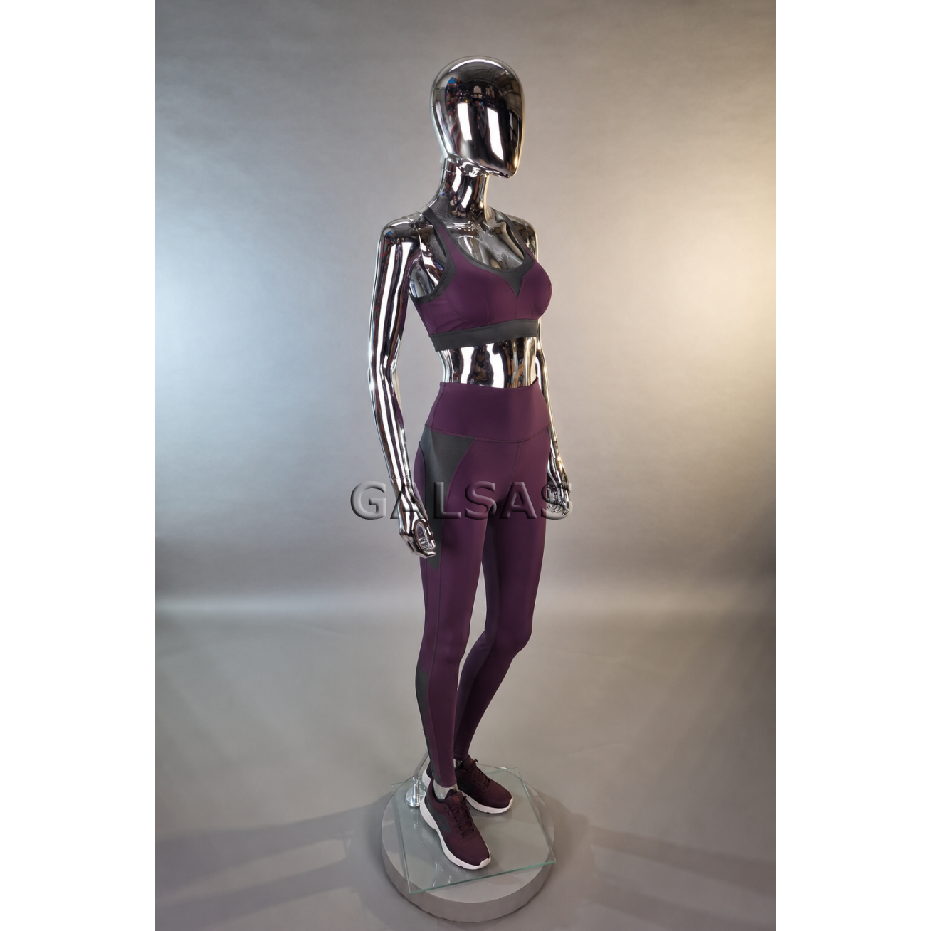 Silver Female Full-Body Mannequin, BF2-SILVER, Featureless 7