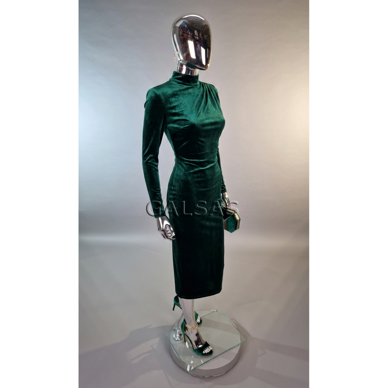 Silver Female Full-Body Mannequin, BF2-SILVER, Featureless 9