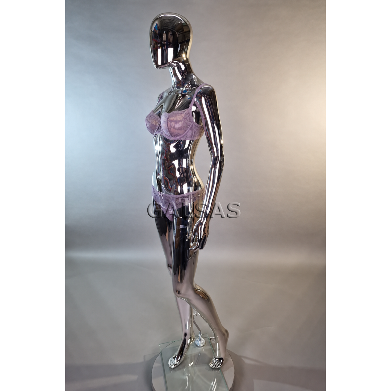 Silver Female Full-Body Mannequin, BF2-SILVER, Featureless 5 Silver Female Full-Body Mannequin, BF2-SILVER, Featureless 5