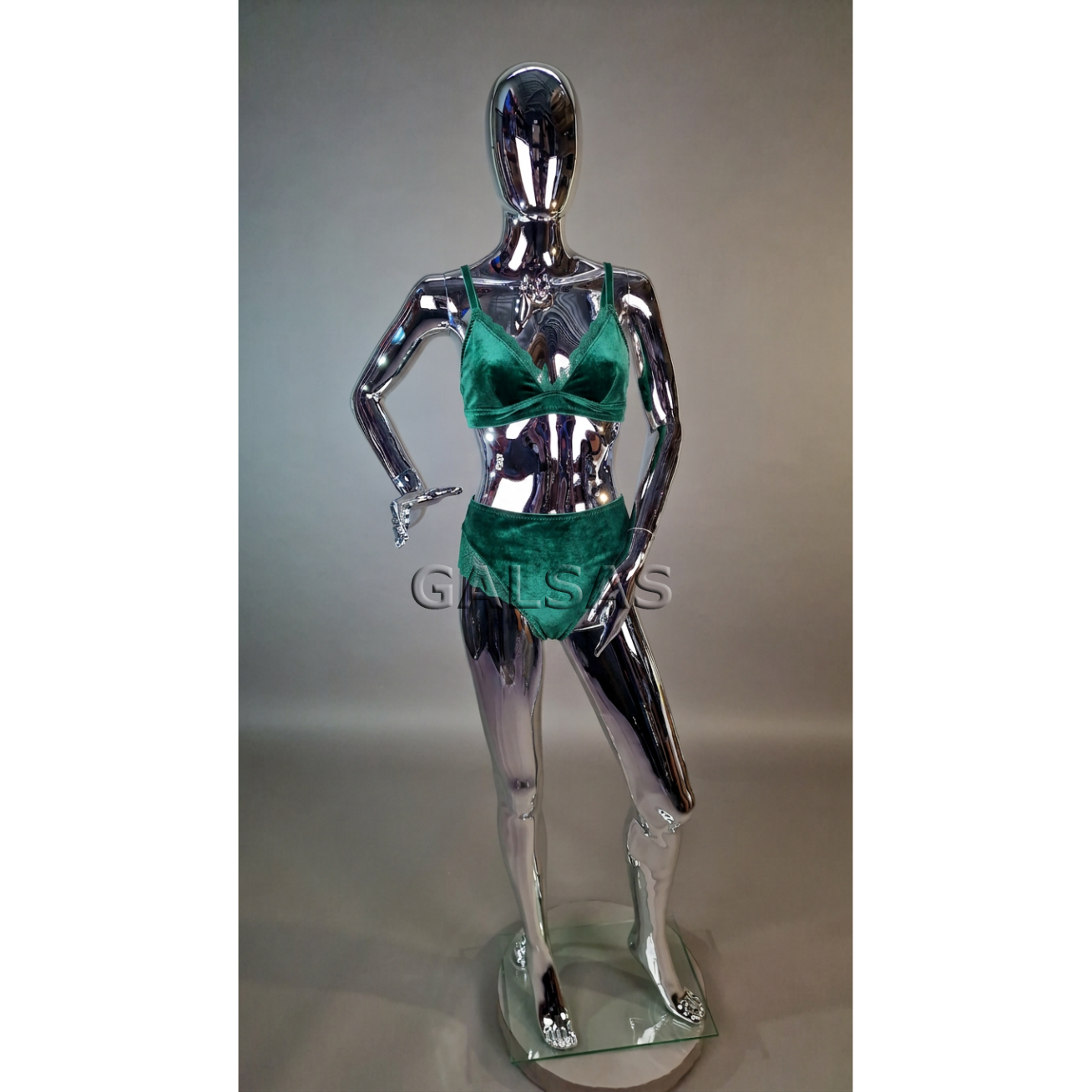 Silver Female Full-Body Mannequin, BF5-SILVER - Full-Body, Featureless Face. Plastic. 8