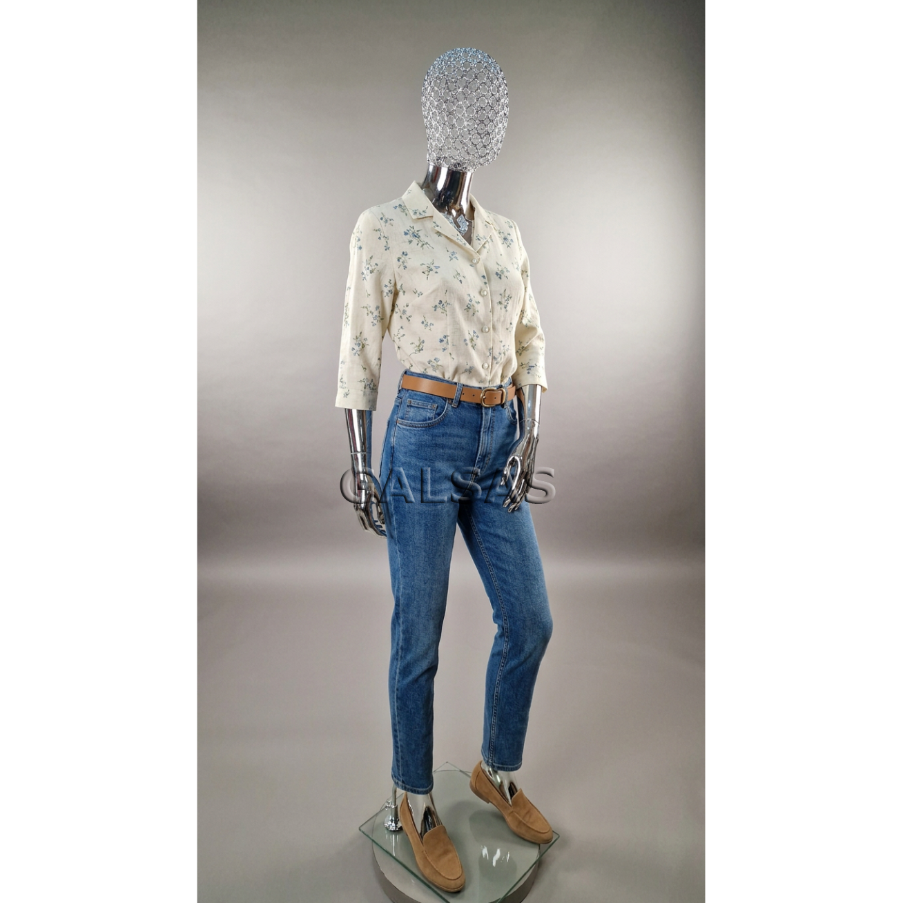 Silver Female Mannequin with Woven Mesh Head - BF3-TINKL-SILVER 3