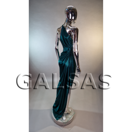 Silver Featureless Female Full-Body Mannequin, Model BF1-SILVER. Plastic. 3 Silver Featureless Female Full-Body Mannequin, Model BF1-SILVER. Plastic. 3