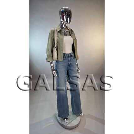 Silver Featureless Female Full-Body Mannequin, Model BF1-SILVER. Plastic. 7 Silver Featureless Female Full-Body Mannequin, Model BF1-SILVER. Plastic. 7