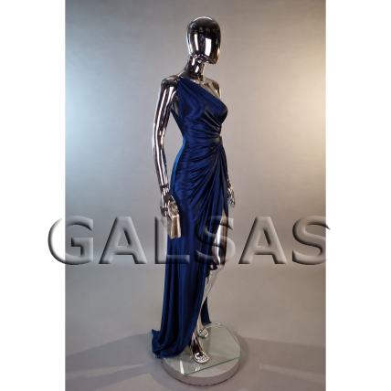 Silver Female Full-Body Mannequin, BF2-SILVER, Featureless 3