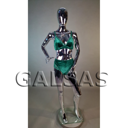 Silver Female Full-Body Mannequin, BF5-SILVER - Full-Body, Featureless Face. Plastic. 8 Silver Female Full-Body Mannequin, BF5-SILVER - Full-Body, Featureless Face. Plastic. 8