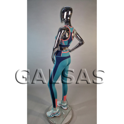 Silver Female Full-Body Mannequin, BF5-SILVER - Full-Body, Featureless Face. Plastic. 10