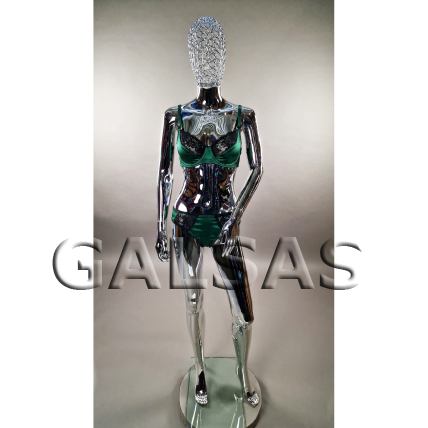 Silver Female Mannequin with Woven Mesh Head - BF3-TINKL-SILVER 8