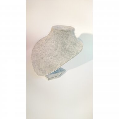 Necklace Display Bust, 18 x 19 cm, Grey Velour