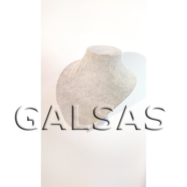 Necklace Display Bust, 18 x 19 cm, Grey Velour