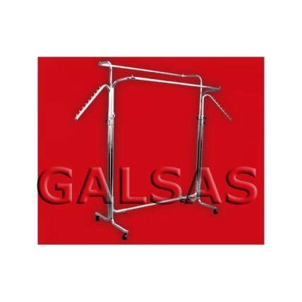 Transport Garment Rack on Wheels for Clothing Sales. Color: silver. Width: 100 cm, height: up to 180 cm. Available by pre-order. 1