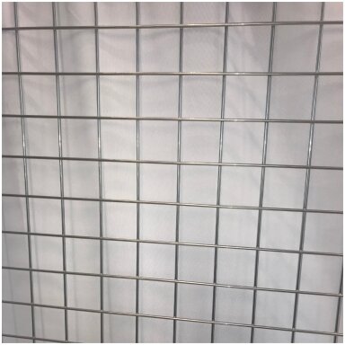 Gridwall Panel - metal, hanging, 50 x 50 mm grid spacing. Silver color - Choose the size you need