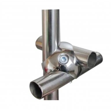 Right-Hand 90° Connector for Three Chrome-Plated 25 mm Tubes