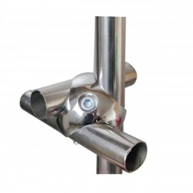 Left-Hand Connector for Three Chrome-Plated 25 mm Tubes