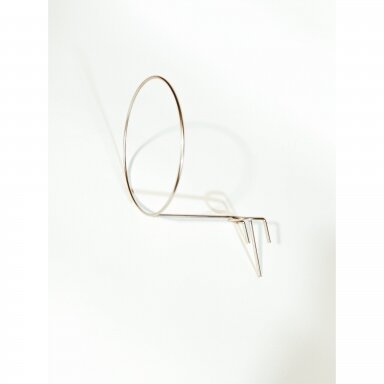 Hat Rack for Gridwall. Hanging, vertical, silver color.