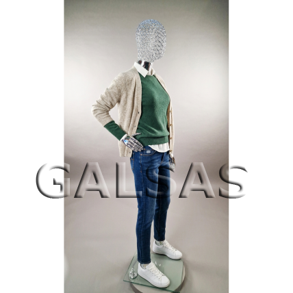 Mirror-Chrome Female Mannequin, Silver - BF6-TINKL-SILVER 11 Mirror-Chrome Female Mannequin, Silver - BF6-TINKL-SILVER 11