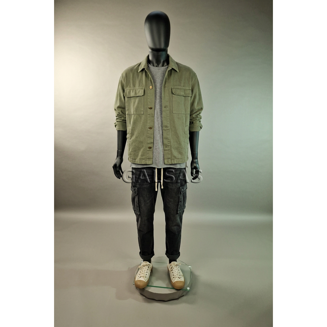 Male Full-Body Mannequin SM1-J-MAT, Matte Black. Plastic. 7