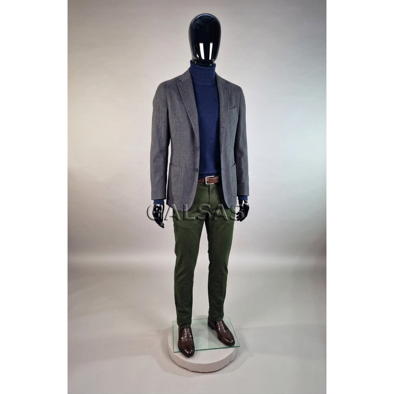 Male Full-Body Mannequin SM1-J, Glossy Black. Plastic 6