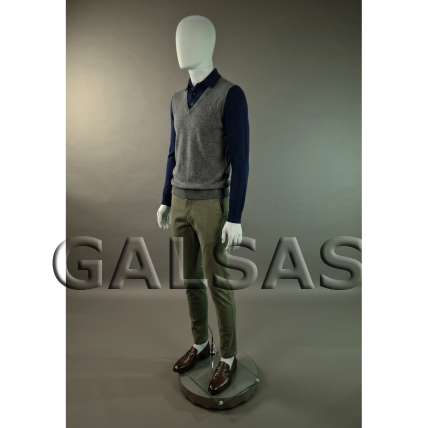 Male Full-Body Mannequin SM1-B-MAT, Matte White. Plastic. 3 Male Full-Body Mannequin SM1-B-MAT, Matte White. Plastic. 3