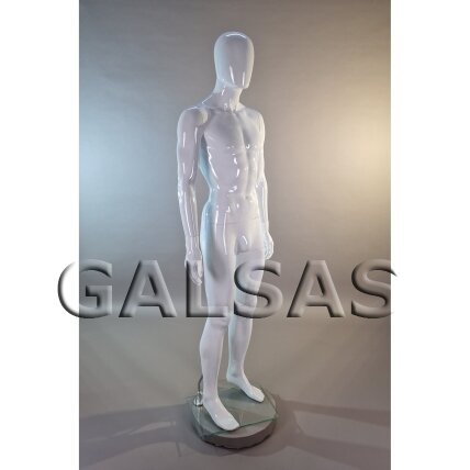 Meessoost mannekeen SM1-B - täies pikkuses, läikiva valge värvusega. Plastist. 4 Meessoost mannekeen SM1-B - täies pikkuses, läikiva valge värvusega. Plastist. 4