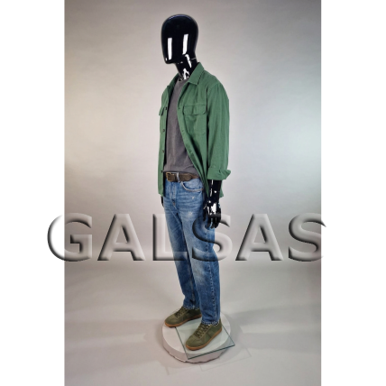 Male Full-Body Mannequin SM1-J, Glossy Black. Plastic 8