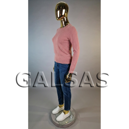 XXL-Gold Female Full-Body Mannequin - gold color, featureless face. Plastic 7
