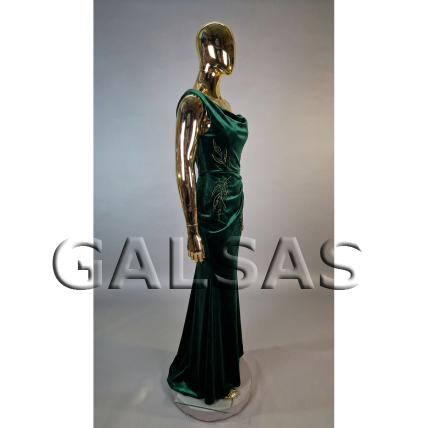 XXL-Gold Female Full-Body Mannequin - gold color, featureless face. Plastic 5